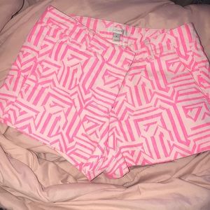 J.Crew  pink and white patterned shorts